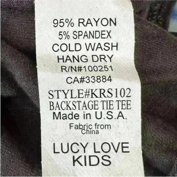 Lucy Love Kids "Backstage Tie Tee" Girl's Gray Top Size Large New With Tag! - Picture 5 of 6